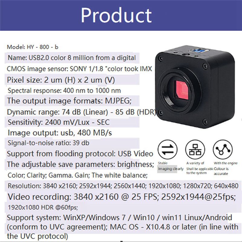 【A17Z】Microscope Camera Kit Mi - 4K Microscope Camera Sony Sensor recension och pris
