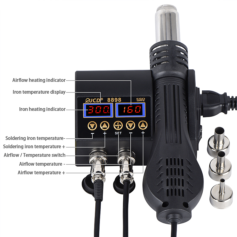 JCD 8898‑16 750W 2‑in‑1 LCD Di - 2 In 1 Soldering Rework Station 750W recension och pris